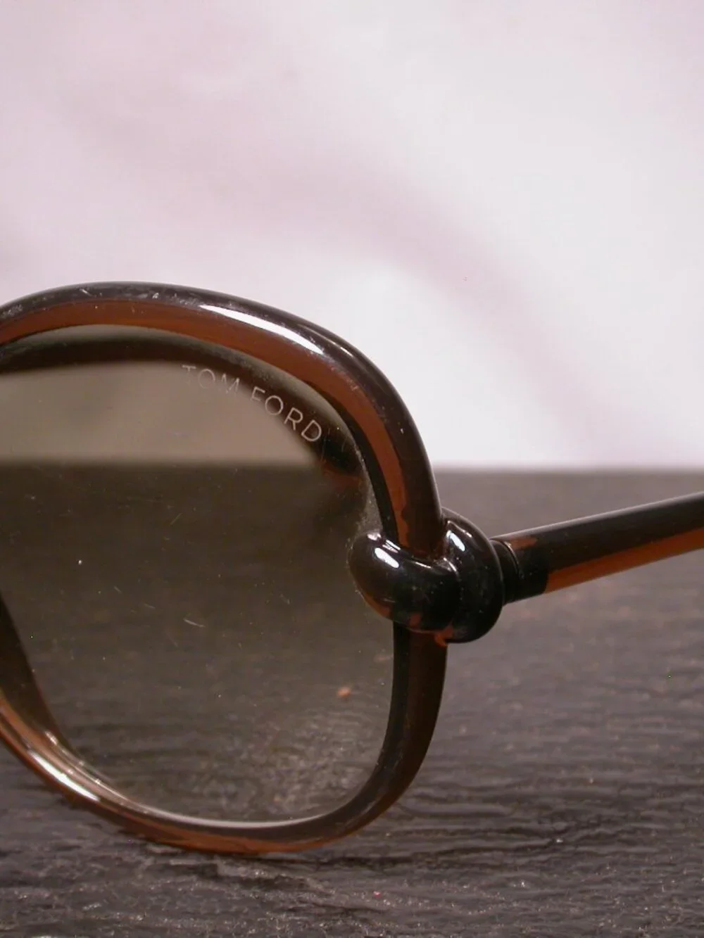 Tom Ford Brown Clear Round Sunglasses Made in Italy FRAME ONLY